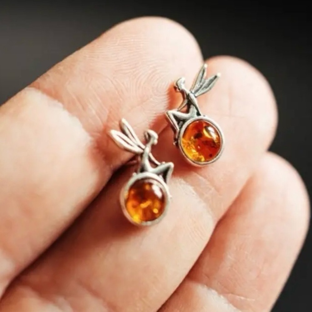 ✨Free People Aine Petite Pixie Amber Color Earrings - Picture 2 of 7